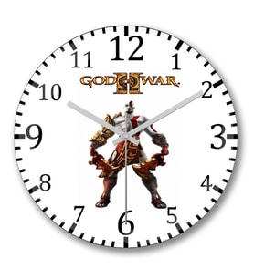 God of War  Duvar Saati Bombeli Gercek Cam
