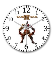 God of War  Duvar Saati Bombeli Gercek Cam