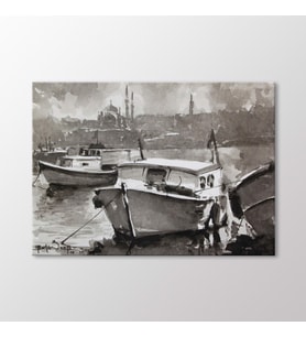 Arty Tablo Suluboya Tekneler ve İstanbul Tablo (Karışık)