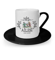 BK Gift Kişiye Özel Yılın En İyi Ailesi Siyah Türk Kahvesi Fincanı  2