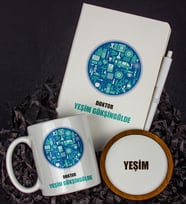 Kişiye Özel Doktor Tasarım Defter Kalem Kupa Ve Bardak Altlığı Hediye Seti 81429