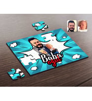 BK Gift Kişiye Özel Baba Oğul Karikatürlü Ahşap Puzzle-4