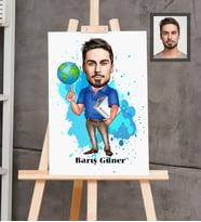 Kişiye Özel Öğretmen Karikatürlü  Ahşap Tablo 30x47 Bay-10