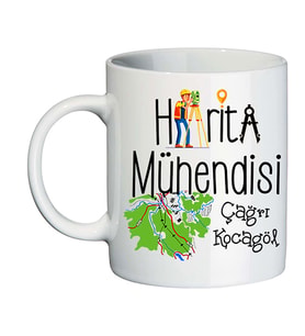 Harita Mühendisine Hediye İsimli Kişiye Özel Kupa Bardak