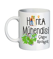 Harita Mühendisine Hediye İsimli Kişiye Özel Kupa Bardak
