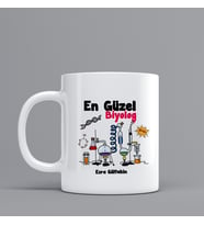 "En Güzel Biyolog" İçin Hediye Kupa Bardak Kişiye Özel Hediye Z38