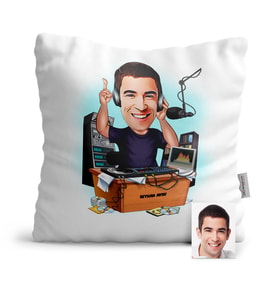 BK Gift Kişiye Özel Bay Radyocu Karikatür  Yastık  1