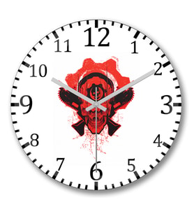 Lancer Na Carveira Gears of War Duvar Saati Bombeli Gercek Cam