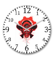 Lancer Na Carveira Gears of War Duvar Saati Bombeli Gercek Cam