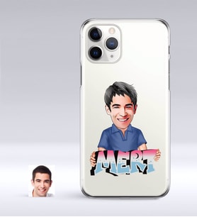 BK Gift Kişiye Özel Erkek İsimli Karikatürlü iPhone 11 Pro İnce Şeffaf Silikon Telefon Kapağı-1 (Beyaz)