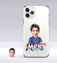 BK Gift Kişiye Özel Erkek İsimli Karikatürlü iPhone 11 Pro İnce Şeffaf Silikon Telefon Kapağı-1 (Beyaz)