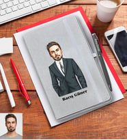 Kişiye Özel Kolay Yetişmiyor Karikatürlü Gri Defter Kalem Hediye Seti Mod1