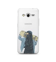Kaykay Kız Tasarım Süper Şeffaf Silikon Telefon Kılıfı Samsung Core 2