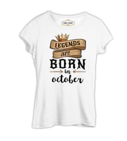 Legends Born in October - Edict Beyaz Kadın Tshirt