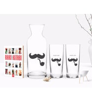 BK Gift Kişiye Özel Renkli Baskılı İsimli İkili Rakı Bardağı Karaf ve Cep Kitabı Hediye Seti-128 (Model 1)