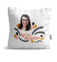 BK Gift Kişiye Özel Fotoğraflı İyi Ki Doğdun Beyaz  Yastık  1