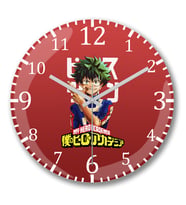Hero Academia Duvar Saati Bombeli Gercek Cam