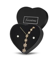 Forentina Sarı Kar Tanesi Kolye Küpe Set PS1594