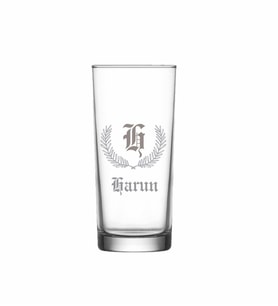 Kişiye Özel H Baş Harfli ve İsimli Tekli Rakı Bardağı  Model 26