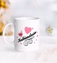 BK Gift Kişiye Özel Sevgililer Günü Kupa ve Çift İsimli Papatya Kolye-16 (Model 1)