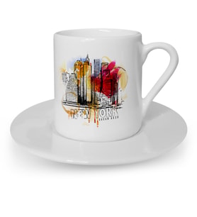 BK Gift Kişiye Özel New York Tasarımlı Türk Kahvesi Fincanı  1