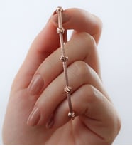 925 Ayar Gümüş Örgü Zincir Dorika Bileklik ( Rose Gold )
