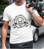 BK Gift Kişiye Özel Bodybuilder Beyaz Erkek Tişört  1
