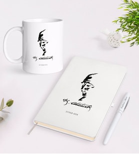 BK Gift Kişiye Özel Atatürk Temalı Beyaz Defter Kalem Kupa Seti-22 (Model 1)