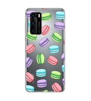Macaron Tasarımlı Süper Şeffaf Silikon Telefon Kılıfı Huawei P40