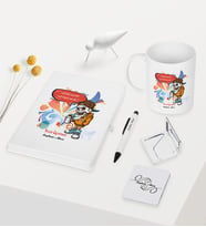 BK Gift Kişiye Özel Resim Öğretmeni Temalı Beyaz Defter Kalem Kupa Ayna Seti