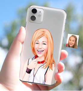 BK Gift Kişiye Özel Bayan Karikatürlü iPhone 11 İnce Şeffaf Silikon Telefon Kapağı-35 (Beyaz)