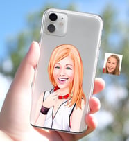 BK Gift Kişiye Özel Bayan Karikatürlü iPhone 11 İnce Şeffaf Silikon Telefon Kapağı-35 (Beyaz)