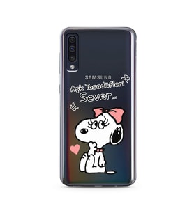 Snoopy Tasarımlı Süper Şeffaf Silikon Telefon Kılıfı Samsung A50