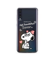 Snoopy Tasarımlı Süper Şeffaf Silikon Telefon Kılıfı Samsung A50