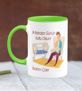 BK Gift Kişiye Özel Babalar Günü Temalı Yeşil Kupa Bardak 20388y