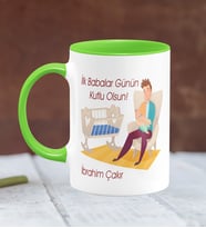 BK Gift Kişiye Özel Babalar Günü Temalı Yeşil Kupa Bardak 20388y
