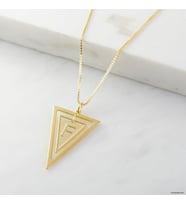 24 Ayar Has Altın Kaplama Harf Üçgen Gümüş Kolye (Gold)