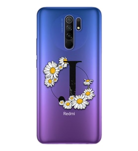 Papatya Harf Tasarım Süper Şeffaf Silikon Telefon Kılıfı Xiomai Redmi 9 J-Harfi