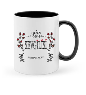 BK Gift Kişiye Özel Yılın En İyi Sevgilisi Siyah Kupa Bardak
