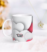 BK Gift Kişiye Özel Sevgililer Günü Kupa ve Çift İsimli Papatya Kolye-130 (Model 1)