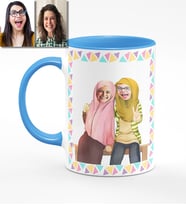 BK Gift Kişiye Özel Türbanlı Karikatürlü Mavi Kupa Bardak 38m724