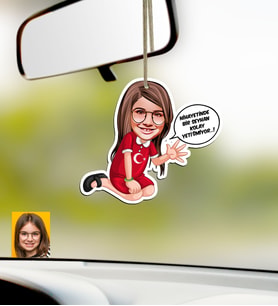 BK Gift Kişiye Özel Kız Çocuk Kolay Yetişmiyor Karikatürlü Ahşap Araba Dikiz Ayna Süsü-3 (Beyaz)
