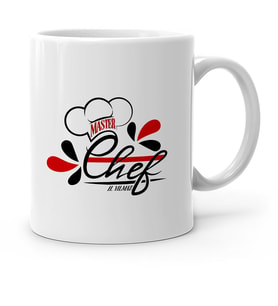 BK Gift Kişiye Özel Chef Beyaz Kupa Bardak  5