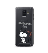 Snoopy Tasarımlı Süper Şeffaf Silikon Telefon Kılıfı Samsung A6 (2018)