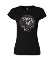 EXO - Group Siyah Bayan Tshirt