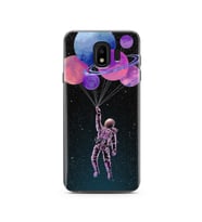 Uzay Balon Tasarım Süper Şeffaf Silikon Telefon Kılıfı Samsung J4 (2018)