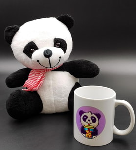 Tatlı Peluş Panda & Panda Tasarım Kupa Hediye Seti