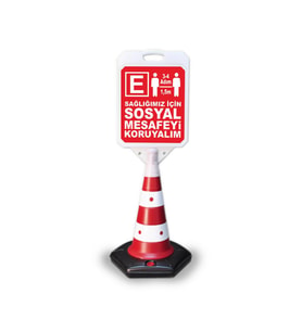 Sosyal Mesafeyi Koruyalım Eczane  Uyarı Dubası