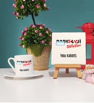 Radyoloji Teknikeri Türk Kahvesi Fincanı ve Dekoratif Taş Baskı Seti