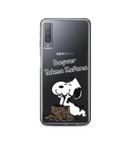Snoopy Tasarımlı Süper Şeffaf Silikon Telefon Kılıfı Samsung A7 (2017)